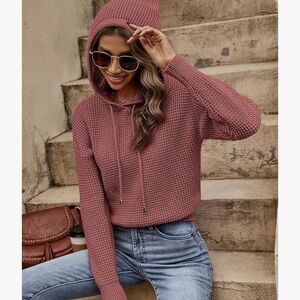 Dokuritu EUC Drawstring Hooded Drop Shoulder Pullover